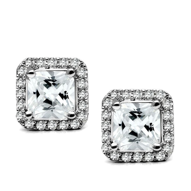 Stud Earrings TK3477 Stainless Steel Earrings with AAA Grade CZ