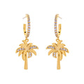 Summer Beach Element Unique Coconut Tree Shape Hoop Earrings