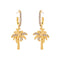 Summer Beach Element Unique Coconut Tree Shape Hoop Earrings