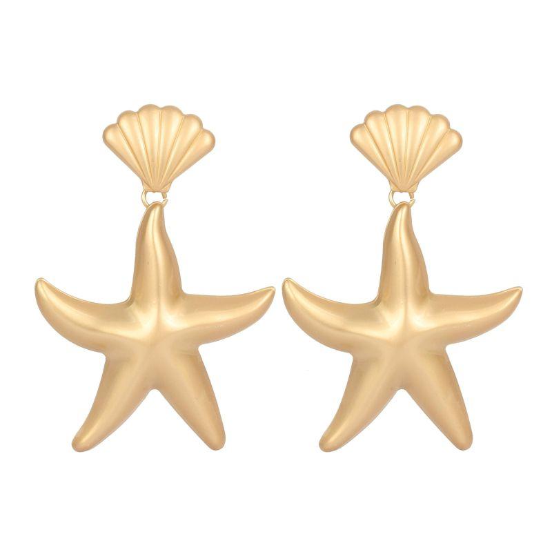 Summer Ocean Element Women Shell Starfish Shaped Earrings