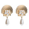 Summer Vacation Element Shell Design Women Imitation Pearl Earrings