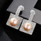 Trendy Women Fashion Geometric Square Shape Sterlimh Silver Earrings