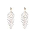 Tropical Style Fashion Women Acrylic Leaf Pattern Drop Earrings