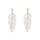 Tropical Style Fashion Women Acrylic Leaf Pattern Drop Earrings