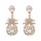 Silver Earrings Tropical Style Fashion Women Pineapple Shape Crystal Drop Earrings TIY