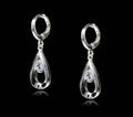 Silver Earrings Unique Designed High Quality Shiny Silver Drop Sharp Clip Earrings TIY