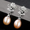 Unique Funny Horse Design Luxury Silver Freshwater Pearl Earrings