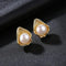 Unique Shell Design Women Luxury Gold Plated Silver Stud Earrings