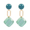 Silver Earrings Vintage Candy Color Women Geometric Acrylic Drop Earrings TIY