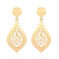 Silver Earrings Vintage Carving Hollow Design Drop Shape Alloy Earrings TIY