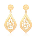 Silver Earrings Vintage Carving Hollow Design Drop Shape Alloy Earrings TIY