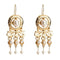 Silver Earrings Vintage Palace Style Boho Imitation Pearl Hollow Alloy Drop Earrings TIY