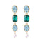 Silver Earrings Vintage Palace Style Multilayer Acrylic Gemstone Alloy Earrings TIY