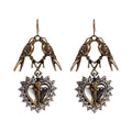 Silver Earrings Vintage Style Women Birds Heart Shape Alloy Earrings TIY