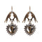 Silver Earrings Vintage Style Women Birds Heart Shape Alloy Earrings TIY