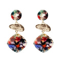 Silver Earrings Vintage Style Women Unique Leopard Pattern Multilayer Acrylic Earrings TIY