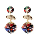 Silver Earrings Vintage Style Women Unique Leopard Pattern Multilayer Acrylic Earrings TIY