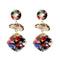 Silver Earrings Vintage Style Women Unique Leopard Pattern Multilayer Acrylic Earrings TIY