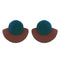 Silver Earrings Vintage Women Good Quality Color Blocking PU Knittting Stud Earrings612E001 TIY