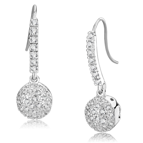 Silver Earrings Wedding Earrings LO893 Rhodium Brass Earrings with AAA Grade CZ Alamode Fashion Jewelry Outlet