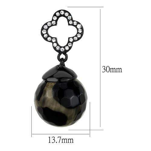 Wedding Earrings TK2384 Black - Stainless Steel Earrings with Synthetic