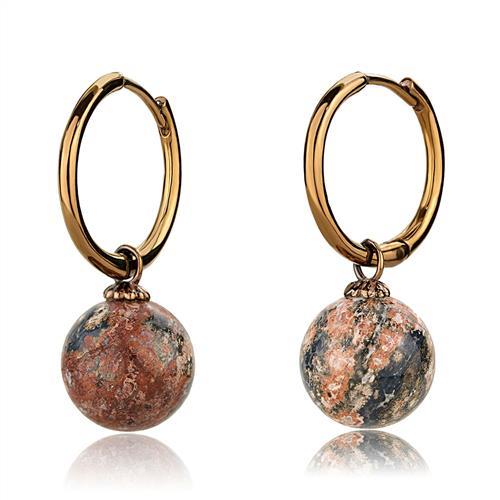 Wedding Earrings TK2572 Coffee light Stainless Steel Earrings with Semi-Precious