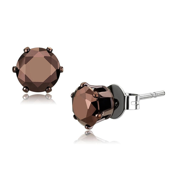 Wedding Earrings TK2587 Two Tone Light Brown Stainless Steel Earrings