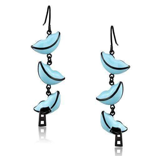 Wedding Earrings TK2624 Black - Stainless Steel Earrings with Epoxy