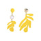 Women Summer Bright Color Asymmetric Leaf Design Drop Earrings