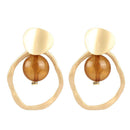 Women Unique Hollow Geometric Pattern Round Shape Earrings