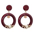 Women Vintage Style Round Shape Boho Floral Earrings