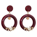 Women Vintage Style Round Shape Boho Floral Earrings