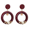 Women Vintage Style Round Shape Boho Floral Earrings