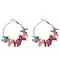 Young Women Simple Flower Design Hoop Earrings