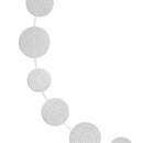 Silver Glitter Circle Sewn Paper Garland (Pack of 1)-Wedding Reception Decorations-JadeMoghul Inc.