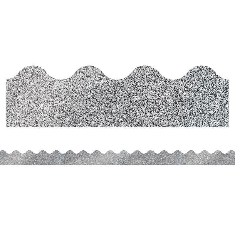 SILVER GLITTER SCALLOPED BORDERS-Learning Materials-JadeMoghul Inc.
