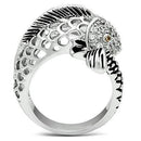 3W234 Rhodium Brass Ring with CZ