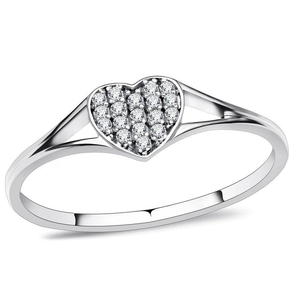 925 Silver Ring TS073 Rhodium 925 Sterling Silver Ring with AAA Grade CZ