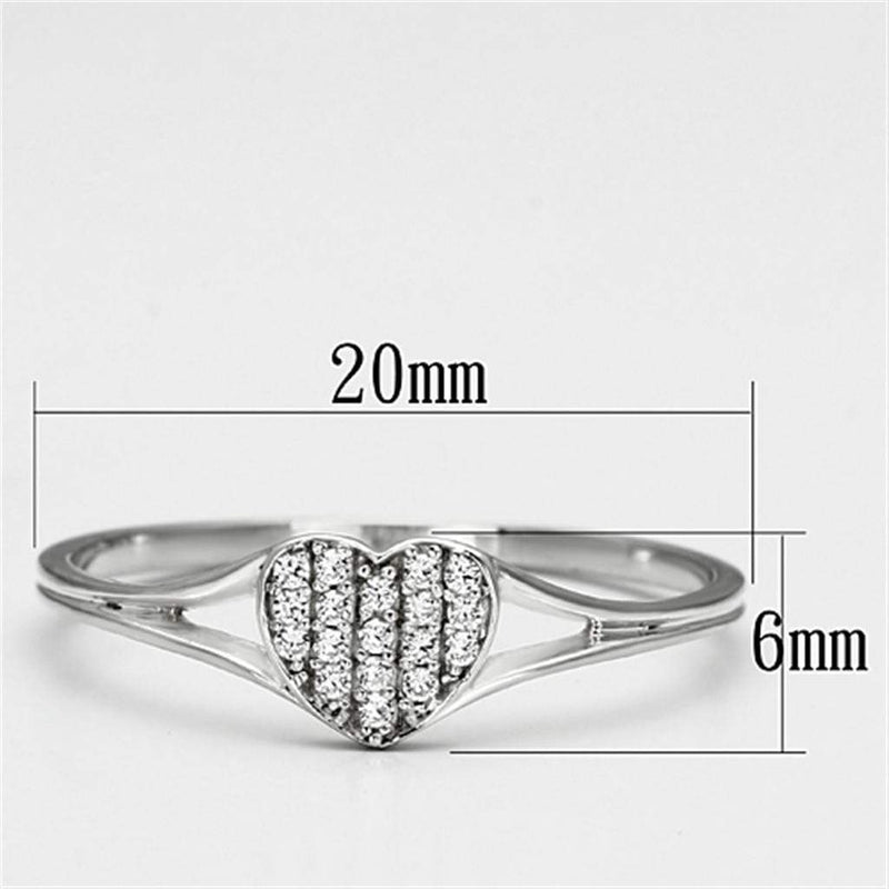 925 Silver Ring TS073 Rhodium 925 Sterling Silver Ring with AAA Grade CZ