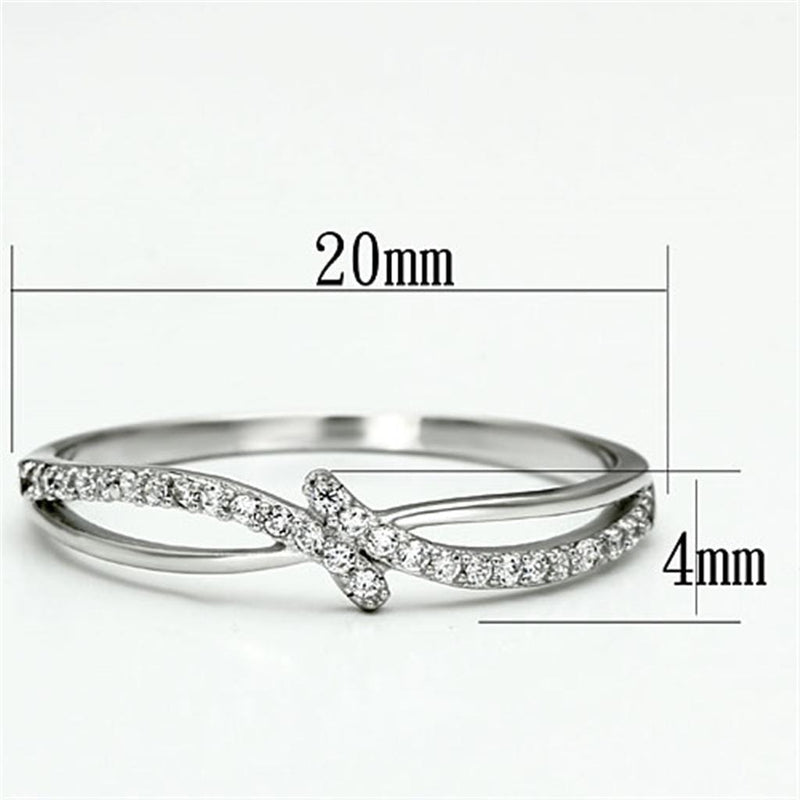 Silver Jewelry Rings 925 Silver Ring TS074 Rhodium 925 Sterling Silver Ring with AAA Grade CZ Alamode Fashion Jewelry Outlet