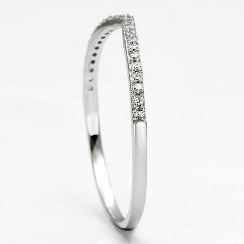 925 Silver Ring TS076 Rhodium 925 Sterling Silver Ring with AAA Grade CZ