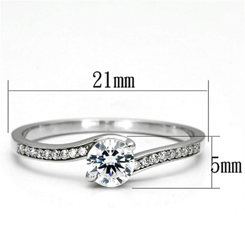 925 Silver Ring TS078 Rhodium 925 Sterling Silver Ring with AAA Grade CZ