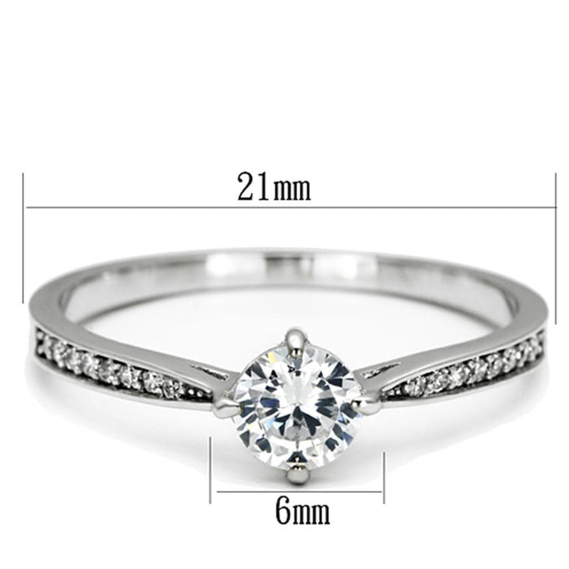 925 Silver Ring TS079 Rhodium 925 Sterling Silver Ring with AAA Grade CZ