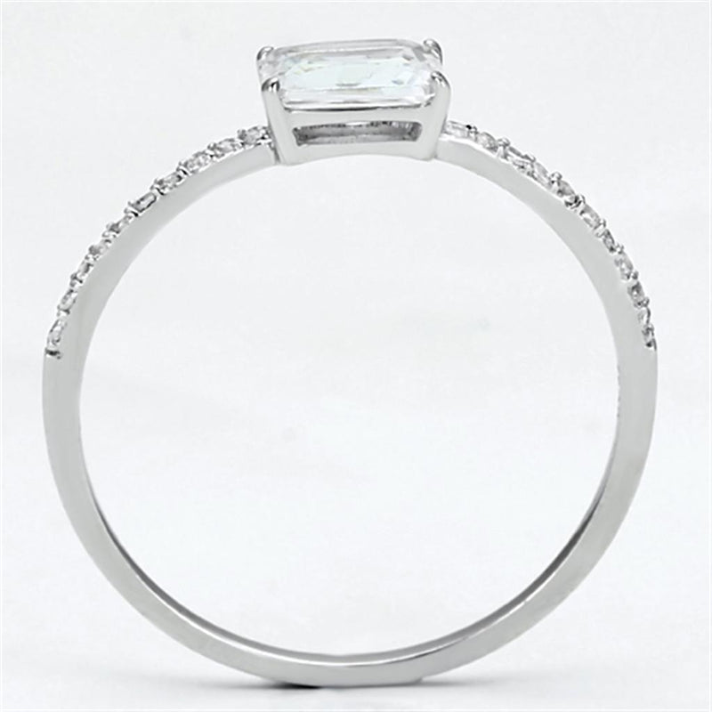 925 Silver Ring TS082 Rhodium 925 Sterling Silver Ring with AAA Grade CZ