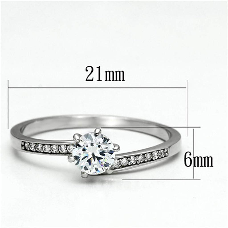 Silver Jewelry Rings 925 Silver Ring TS084 Rhodium 925 Sterling Silver Ring with AAA Grade CZ Alamode Fashion Jewelry Outlet