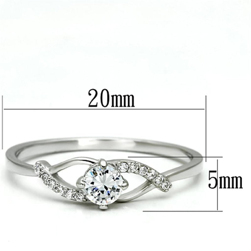 Silver Jewelry Rings 925 Silver Ring TS085 Rhodium 925 Sterling Silver Ring with AAA Grade CZ Alamode Fashion Jewelry Outlet