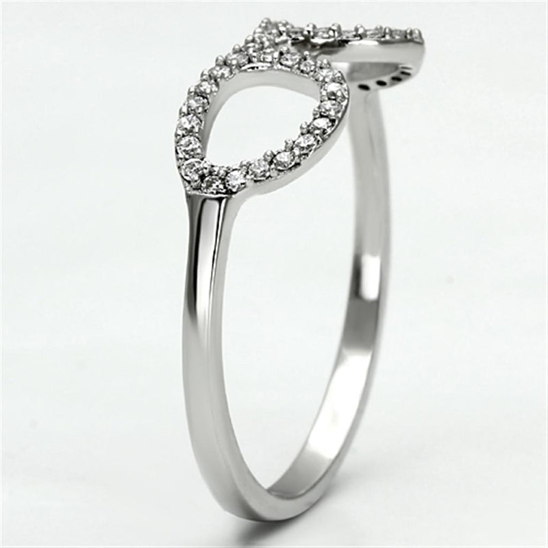 925 Silver Ring TS086 Rhodium 925 Sterling Silver Ring with AAA Grade CZ