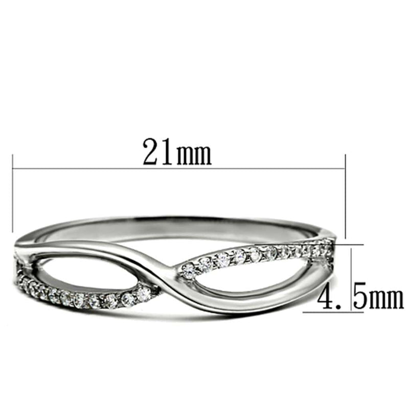 925 Silver Ring TS087 Rhodium 925 Sterling Silver Ring with AAA Grade CZ