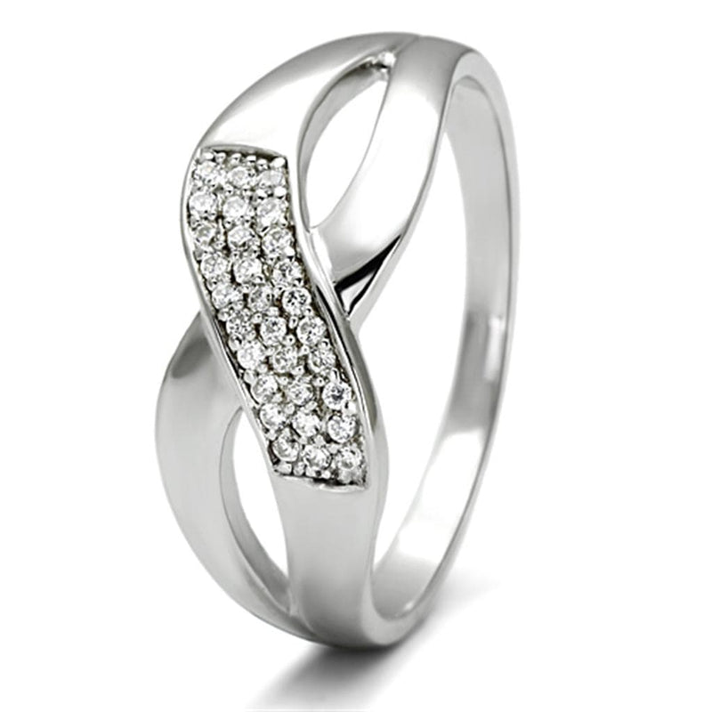 925 Silver Ring TS090 Rhodium 925 Sterling Silver Ring with AAA Grade CZ