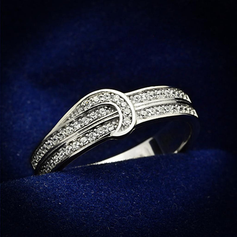 925 Silver Ring TS091 Rhodium 925 Sterling Silver Ring with AAA Grade CZ